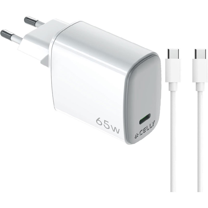 KARIKUES CELLY 65W + KABELL USB-C - USB-C